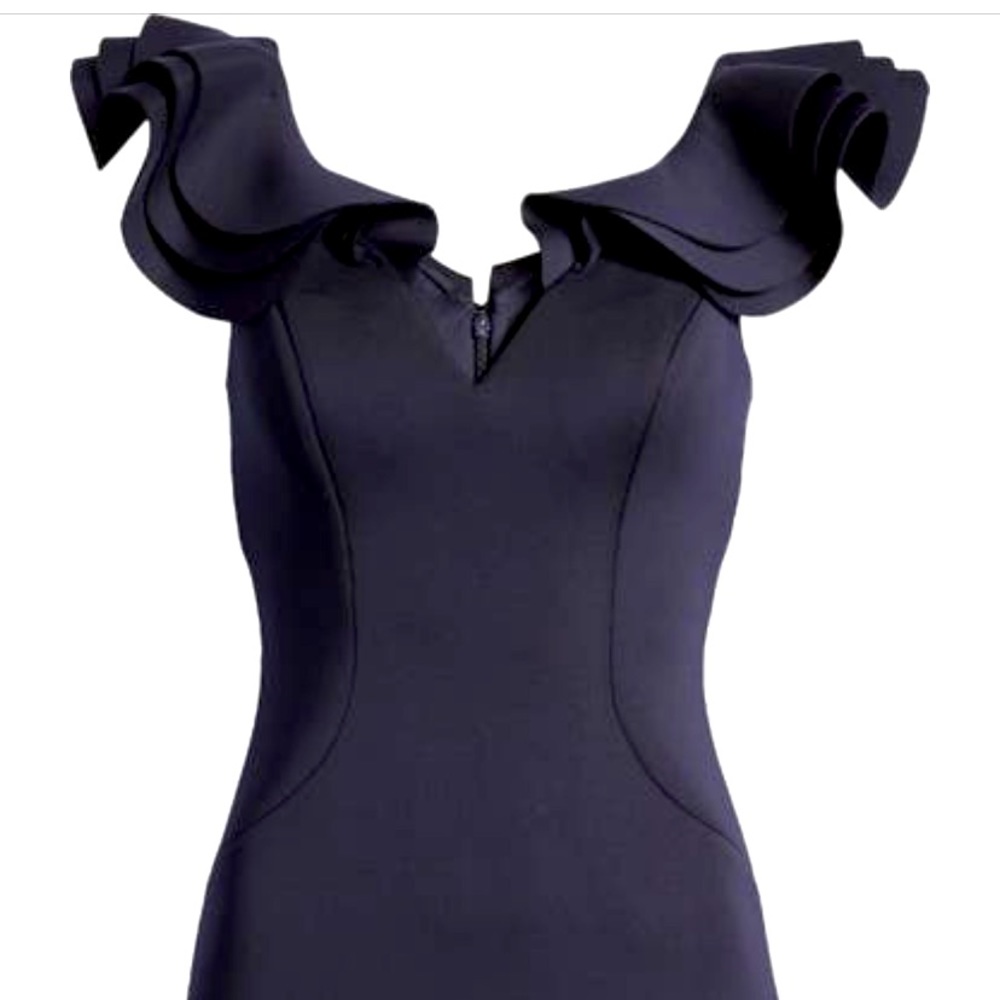 Eliza J ruffle shoulder sleeveless dress